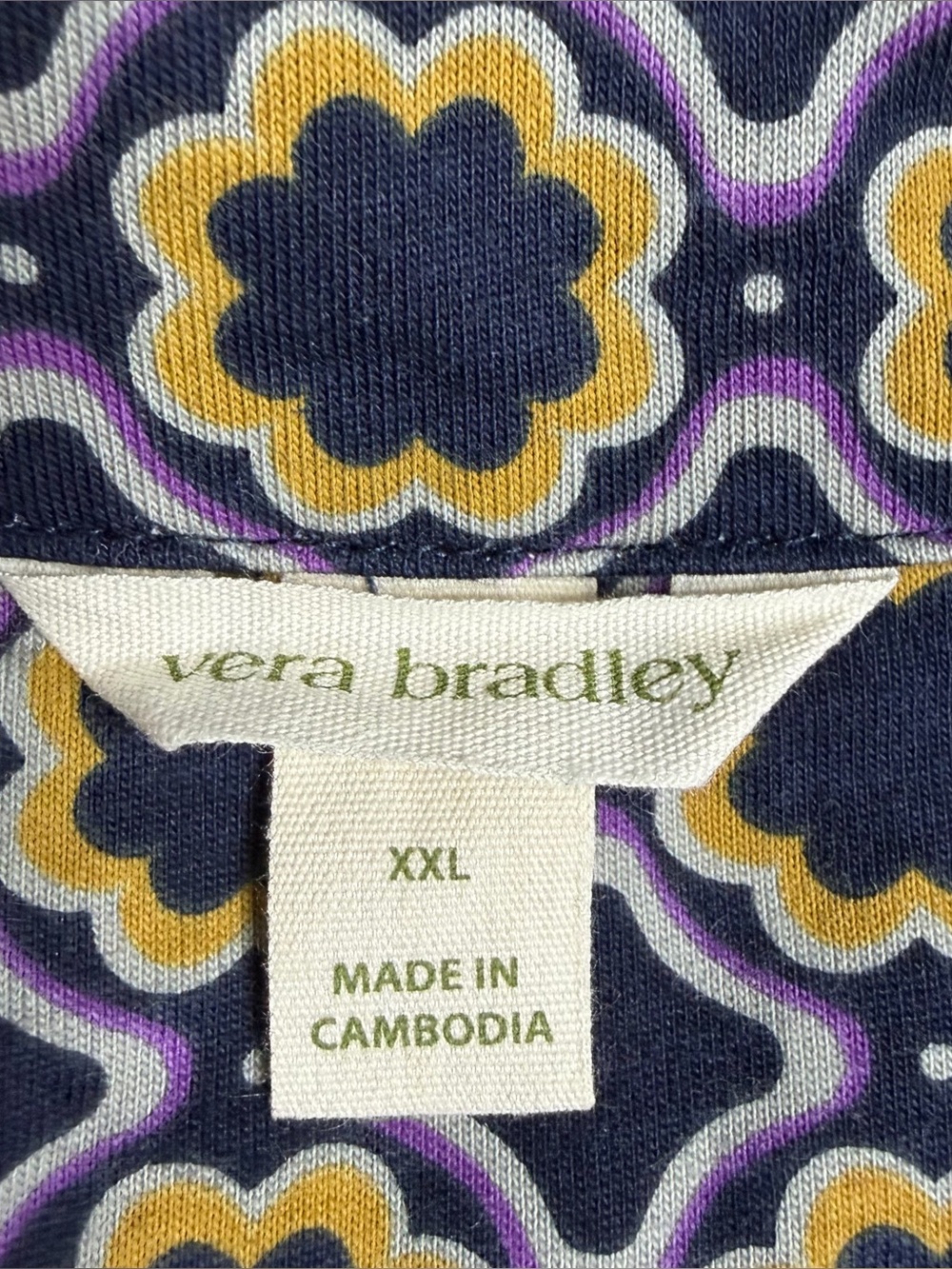 Vera Bradley Womens 2-Piece Pajama Set XXL 2XL Cotton Long Sleeve Paisley Blue - Picture 12 of 16
